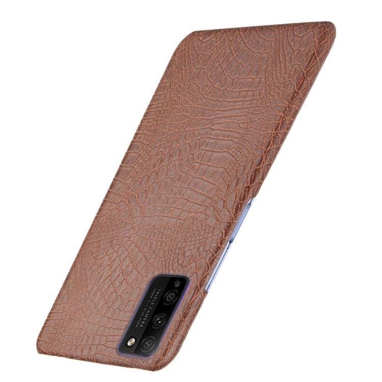 Para Huawei Honor 30 Youth / Honor 30 Lite Funda PC + PU con textura de cocodrilo a prueba de golpes (marrón)