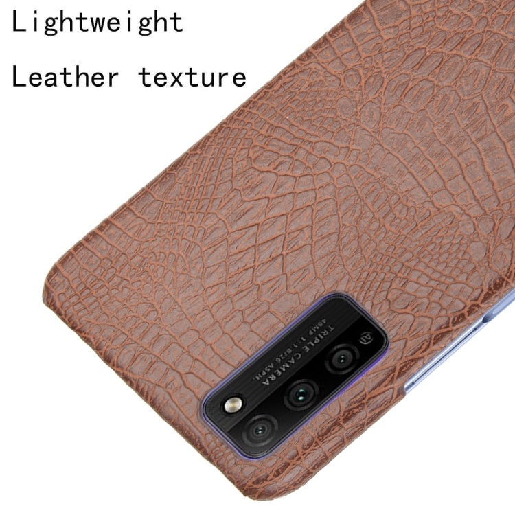 Para Huawei Honor 30 Youth / Honor 30 Lite Funda PC + PU con textura de cocodrilo a prueba de golpes (marrón)