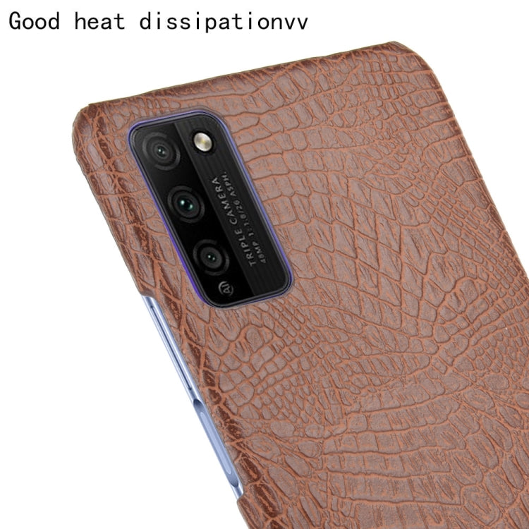 Para Huawei Honor 30 Youth / Honor 30 Lite Funda PC + PU con textura de cocodrilo a prueba de golpes (marrón)