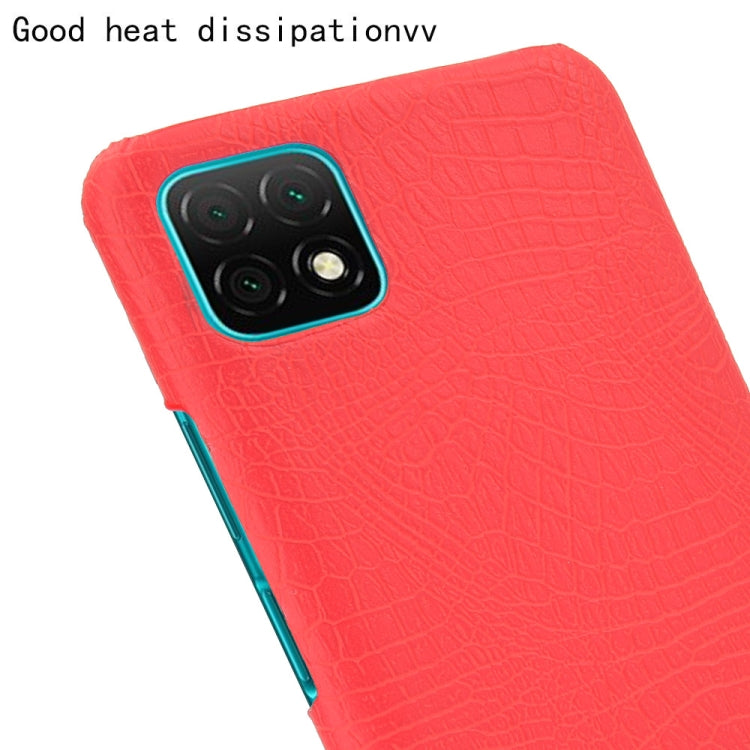 Para Huawei Enjoy 20 Funda PC + PU con textura de cocodrilo a prueba de golpes (rojo)