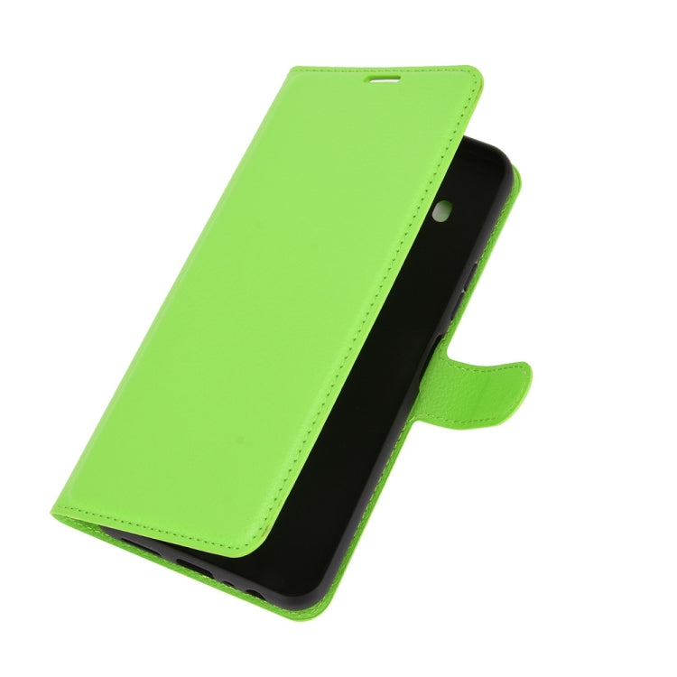 Para Nokia 8.3 5G Litchi Texture Funda protectora con tapa horizontal con soporte, ranuras para tarjetas y billetera (verde)