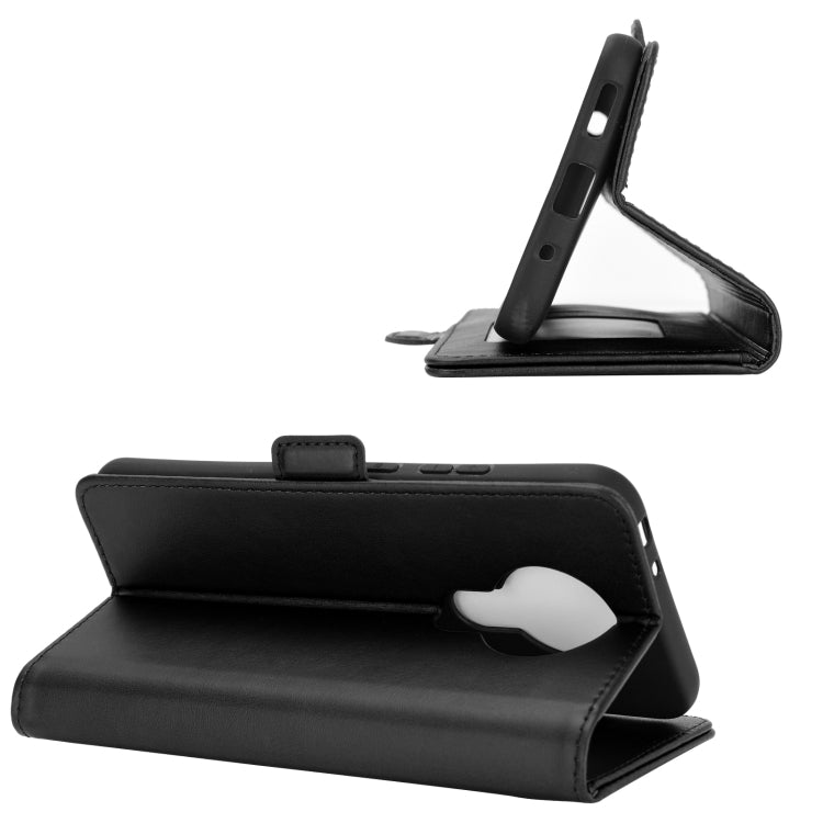 Para Nokia 3.4 Estuche de cuero abatible horizontal con hebilla magnética de doble cara con soporte, ranuras para tarjetas y billetera (negro)