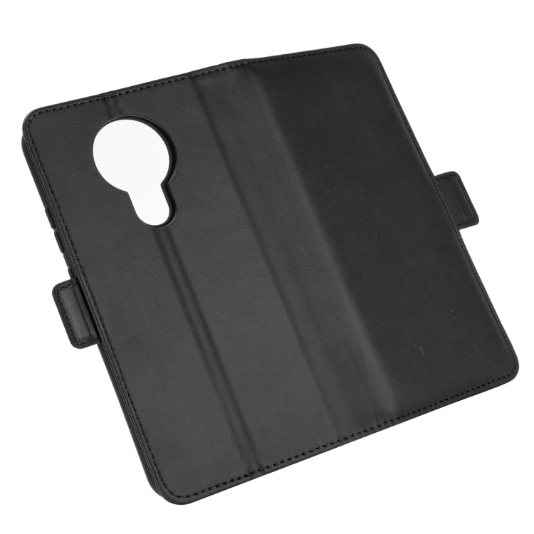 Para Nokia 3.4 Estuche de cuero abatible horizontal con hebilla magnética de doble cara con soporte, ranuras para tarjetas y billetera (negro)