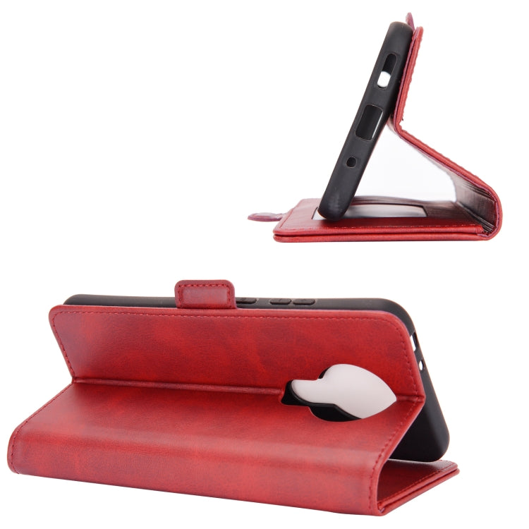 Para Nokia 3.4 Estuche de cuero con tapa horizontal con hebilla magnética de doble cara con soporte, ranuras para tarjetas y billetera (rojo)