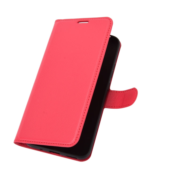 Para Nokia 3.4 Litchi Texture Funda protectora con tapa horizontal con soporte, ranuras para tarjetas y billetera (rojo)