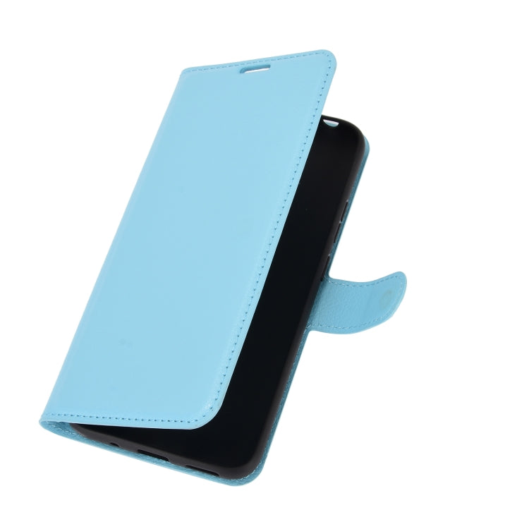 Para Nokia 3.4 Litchi Texture Funda protectora con tapa horizontal con soporte, ranuras para tarjetas y billetera (azul)