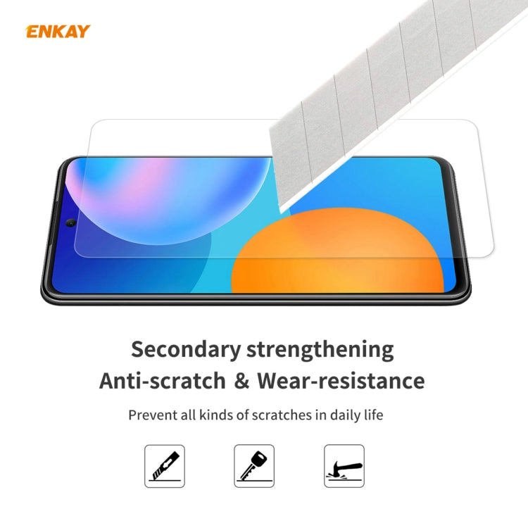 Para Huawei P Smart 2021 Enkay Hat-Prince 0.26mm 9h 2.5D Película de vidrio templado de borde curvo