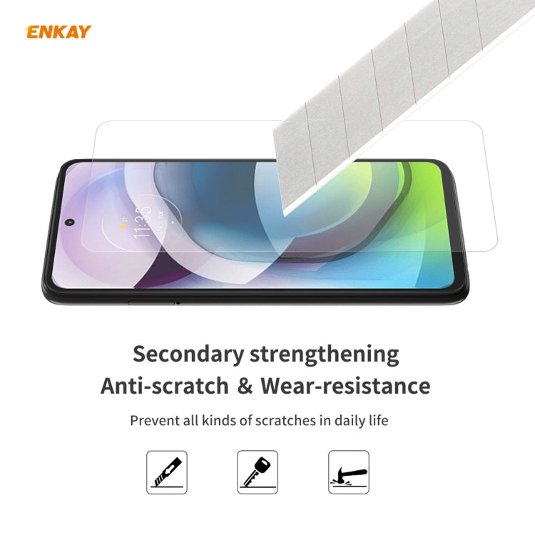 Para Motorola Moto G 5G ENKAY Hat-Prince 0.26mm 9H 2.5D Película de vidrio templado con borde curvo