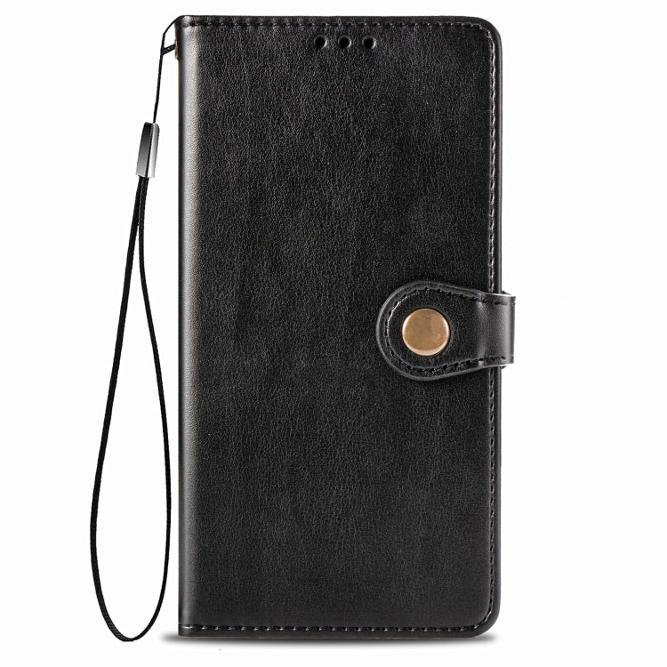 Para Huawei P Smart 2021 Retro Color Sólido Hebilla de cuero Funda telefónica con Lanyard & Photo Frame & Tarjeta Slot & Walket & Stand Function (Negro)