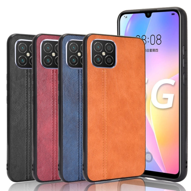 Para Huawei nova 8 SE Patrón de piel de vaca de costura a prueba de golpes Funda PC + PU + TPU (Negro)