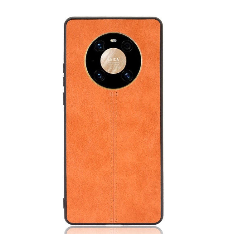 Para Huawei Mate 40 Pro + Funda de piel de vaca de costura a prueba de golpes PC + PU + TPU (naranja)