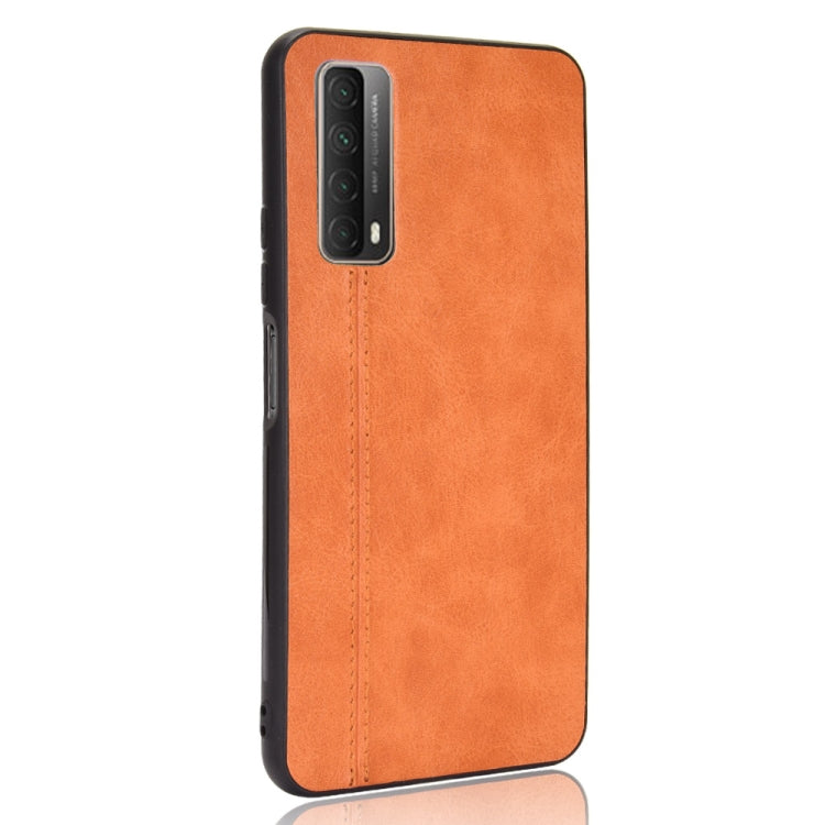 Para Huawei Y7A / P SMART 2021 A prueba de golpes Patrón de Costura Patrón de Coser PC para PC + Caso PU + TPU (Naranja)