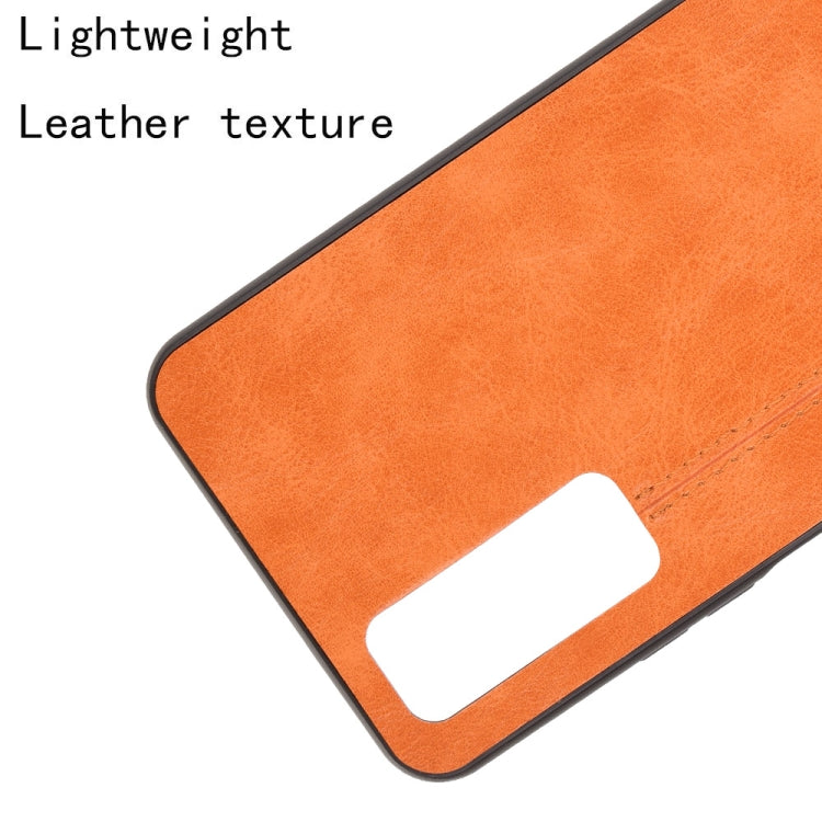Para Huawei Y7A / P SMART 2021 A prueba de golpes Patrón de Costura Patrón de Coser PC para PC + Caso PU + TPU (Naranja)