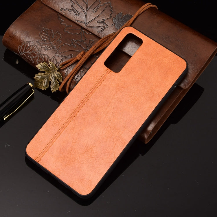 Para Huawei Y7A / P SMART 2021 A prueba de golpes Patrón de Costura Patrón de Coser PC para PC + Caso PU + TPU (Naranja)