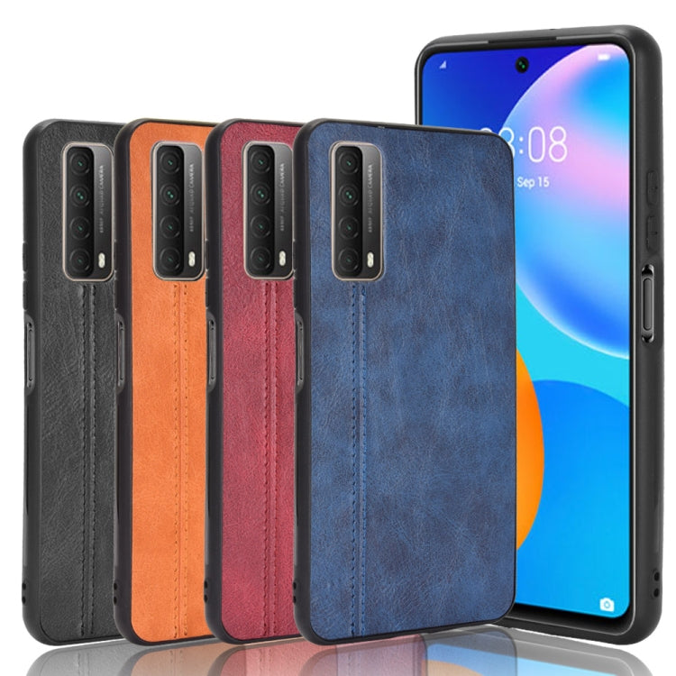Para Huawei Y7A / P SMART 2021 A prueba de golpes Patrón de Costura Patrón de Coser PC para PC + Caso PU + TPU (Naranja)