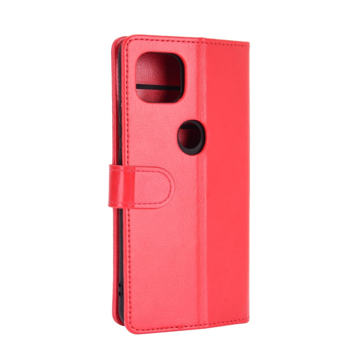 Para Motorola Moto G 5G R64 Textura Funda protectora con tapa horizontal única con soporte y ranuras para tarjetas y billetera y marco de fotos (rojo)