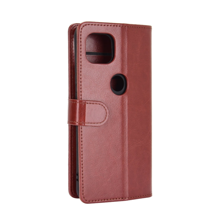 Para Motorola Moto G 5G R64 Funda protectora con solapa horizontal con textura con soporte, ranuras para tarjetas, billetera y marco de fotos (marrón)
