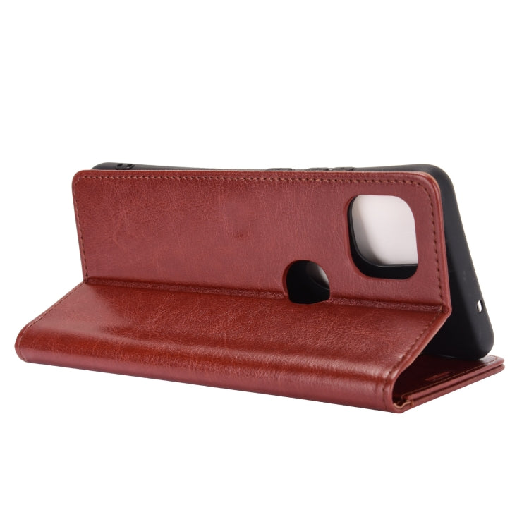Para Motorola Moto G 5G R64 Funda protectora con solapa horizontal con textura con soporte, ranuras para tarjetas, billetera y marco de fotos (marrón)