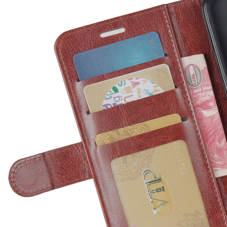 Para Motorola Moto G 5G R64 Funda protectora con solapa horizontal con textura con soporte, ranuras para tarjetas, billetera y marco de fotos (marrón)