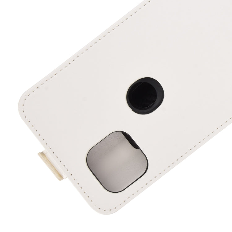 Para Motorola Moto G 5G R64 Textura Funda protectora de cuero con tapa vertical única con ranuras para tarjetas y marco de fotos (blanco)