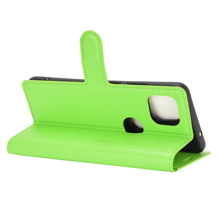 Para Motorola Moto G 5G Litchi Texture Funda protectora con tapa horizontal con soporte, ranuras para tarjetas y billetera (verde)