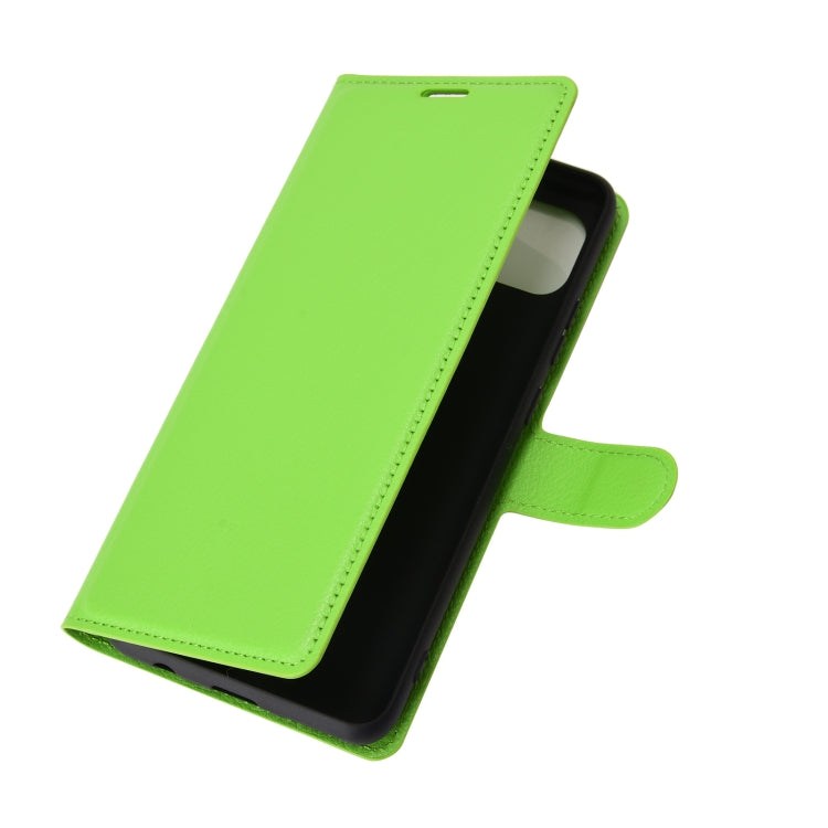 Para Motorola Moto G 5G Litchi Texture Funda protectora con tapa horizontal con soporte, ranuras para tarjetas y billetera (verde)