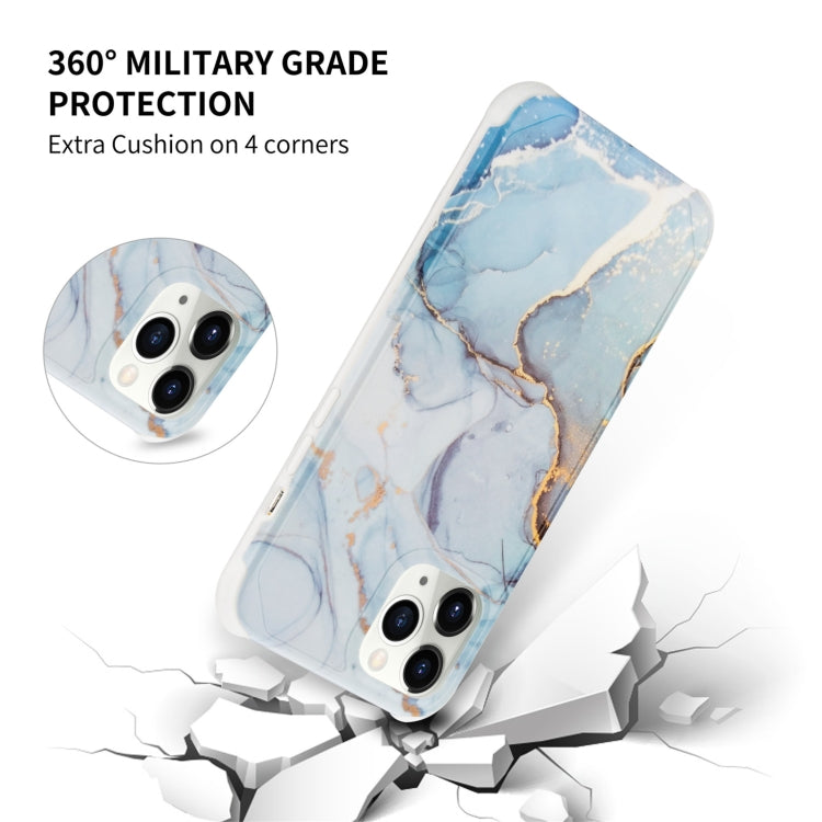 Funda para iPhone 12 Mini Four Corners Anti-Shattering Flow Gold Marble Imd (Pulper Blue Ld3)