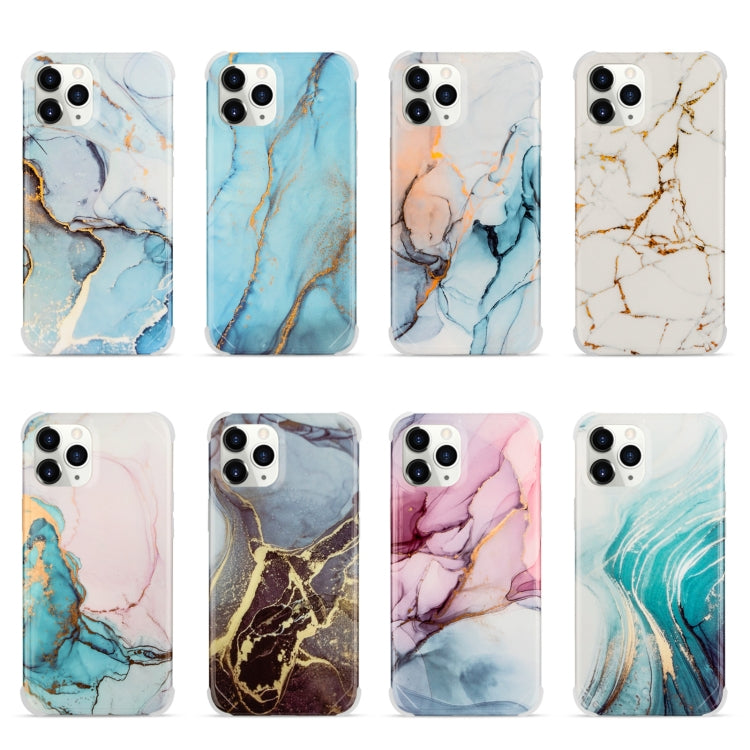 Funda para iPhone 12 Mini Four Corners Anti-Shattering Flow Gold Marble Imd (Pulper Blue Ld3)