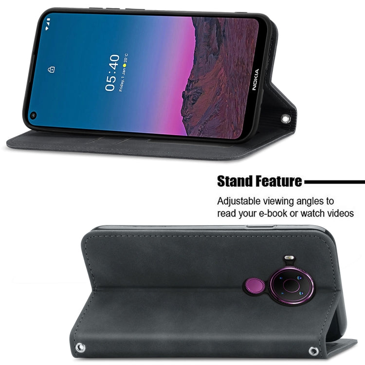 Para Nokia 5.4 Retro Skin Feel Business Funda de cuero con tapa magnética horizontal con soporte, ranuras para tarjetas, billetera y marco de fotos