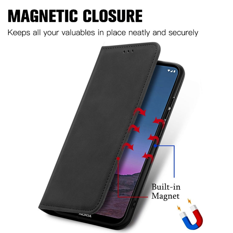 Para Nokia 5.4 Retro Skin Feel Business Funda de cuero con tapa magnética horizontal con soporte, ranuras para tarjetas, billetera y marco de fotos