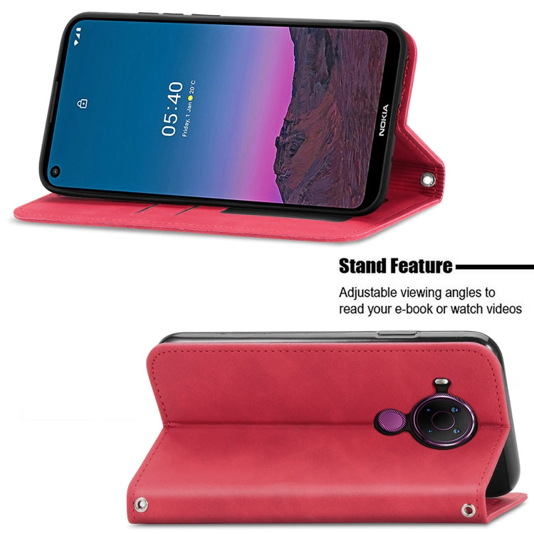 Para Nokia 5.4 Retro Skin Feel Business Funda de cuero con tapa magnética horizontal con soporte, ranuras para tarjetas, billetera y marco de fotos