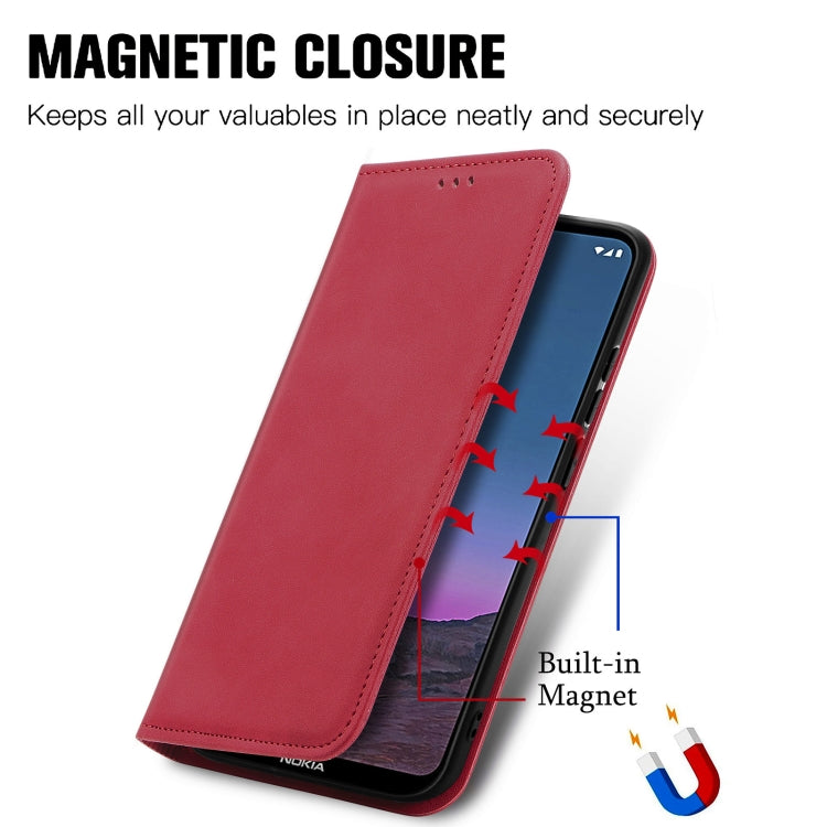 Para Nokia 5.4 Retro Skin Feel Business Funda de cuero con tapa magnética horizontal con soporte, ranuras para tarjetas, billetera y marco de fotos