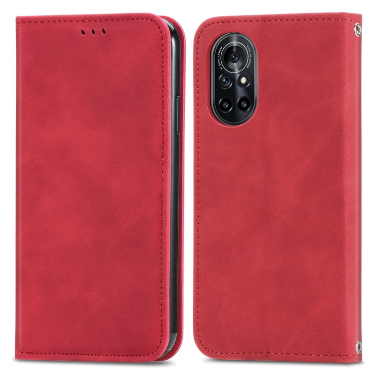 Para Huawei Nova 8 5G Retro Skin Feel Business Funda de cuero con tapa horizontal magnética con soporte, ranuras para tarjetas, billetera y marco de fotos