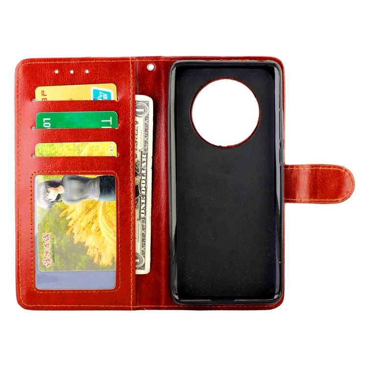 Funda protectora con tapa horizontal de cuero con textura de caballo loco para Huawei Mate 40 con soporte, ranuras para tarjetas, billetera y marco de fotos (marrón)