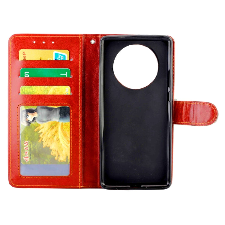 Para Huawei Mate40 Pro / Mate40 Pro + Funda protectora con tapa horizontal de cuero con textura de caballo loco con soporte y ranuras para tarjetas y billetera y marco de fotos (marrón)