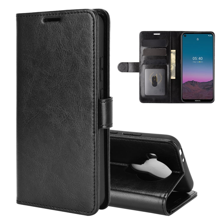 Para Nokia 5.4 R64 Funda protectora con solapa horizontal con textura con soporte y ranuras para tarjetas, billetera y marco de fotos