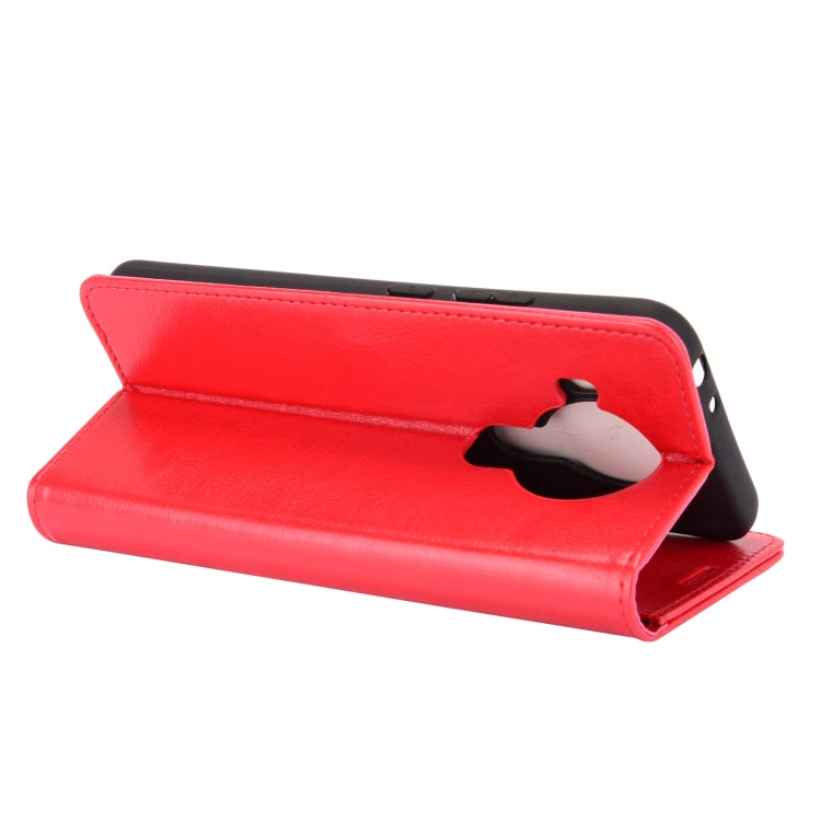Para Nokia 5.4 R64 Funda protectora con solapa horizontal de textura única con soporte y ranuras para tarjetas y billetera y marco de fotos (rojo)