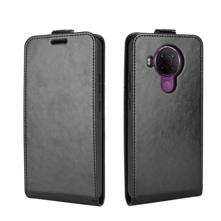 Para Nokia 5.4 R64 Funda protectora de cuero con solapa vertical con textura con ranuras para tarjetas y marco de fotos