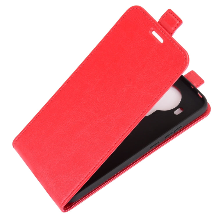 Para Nokia 5.4 R64 Funda protectora de cuero con solapa vertical con textura con ranuras para tarjetas y marco de fotos (rojo)