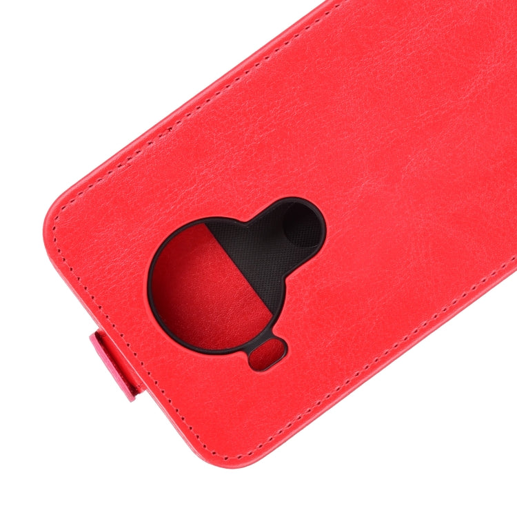 Para Nokia 5.4 R64 Funda protectora de cuero con solapa vertical con textura con ranuras para tarjetas y marco de fotos (rojo)