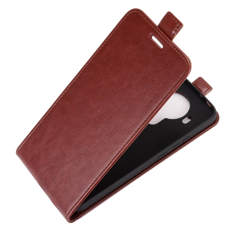Para Nokia 5.4 R64 Funda protectora de cuero con solapa vertical con textura con ranuras para tarjetas y marco de fotos (marrón)