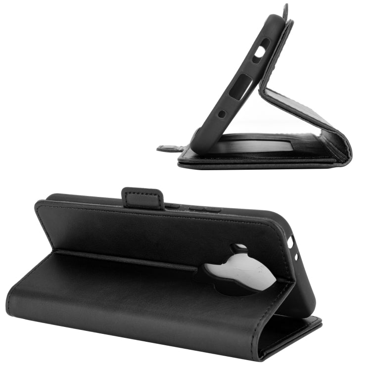 Para Nokia 5.4 Estuche de cuero abatible horizontal con hebilla magnética de doble cara con soporte, ranuras para tarjetas y billetera (negro)
