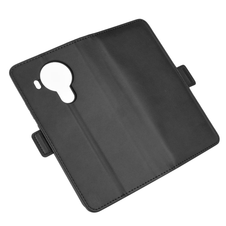 Para Nokia 5.4 Estuche de cuero abatible horizontal con hebilla magnética de doble cara con soporte, ranuras para tarjetas y billetera (negro)