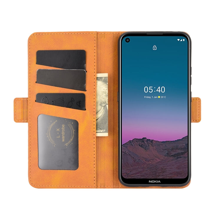 Para Nokia 5.4 Funda de cuero con tapa horizontal con hebilla magnética de doble cara con soporte, ranuras para tarjetas y billetera