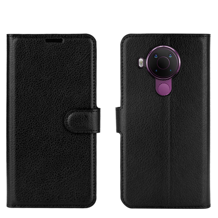 Para Nokia 5.4 Funda protectora con tapa horizontal con textura de litchi con soporte, ranuras para tarjetas y billetera