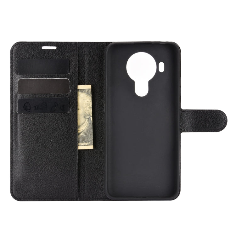 Para Nokia 5.4 Funda protectora con tapa horizontal con textura de litchi con soporte, ranuras para tarjetas y billetera