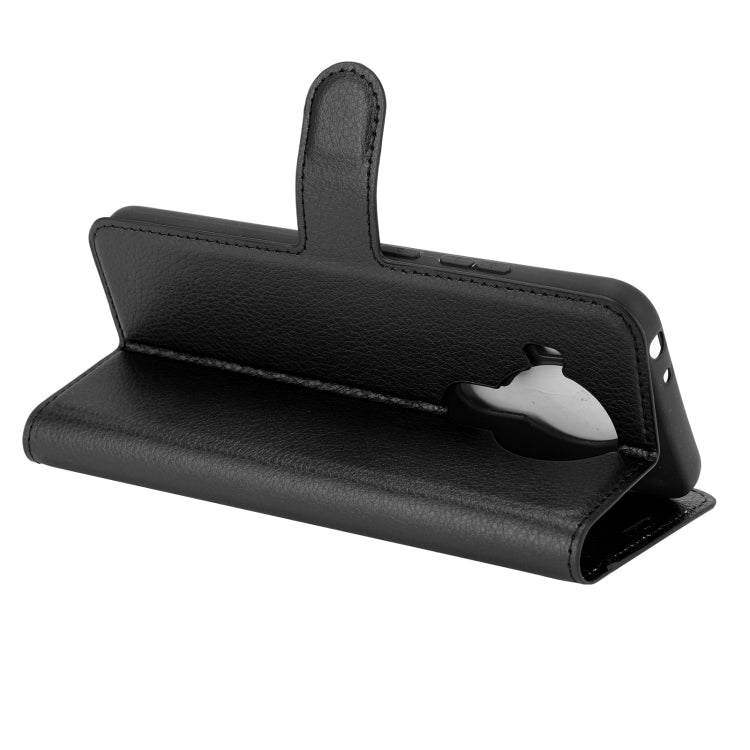 Para Nokia 5.4 Funda protectora con tapa horizontal con textura de litchi con soporte, ranuras para tarjetas y billetera
