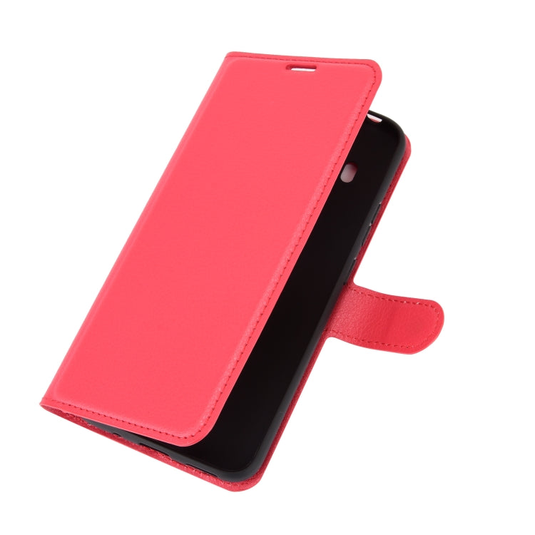 Para Nokia 5.4 Funda protectora con tapa horizontal con textura de litchi con soporte, ranuras para tarjetas y billetera (rojo)