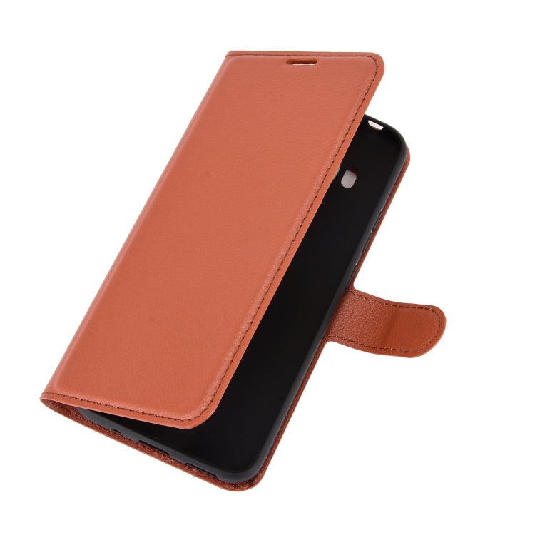 Para Nokia 5.4 Funda protectora con tapa horizontal con textura de litchi con soporte, ranuras para tarjetas y billetera (marrón)