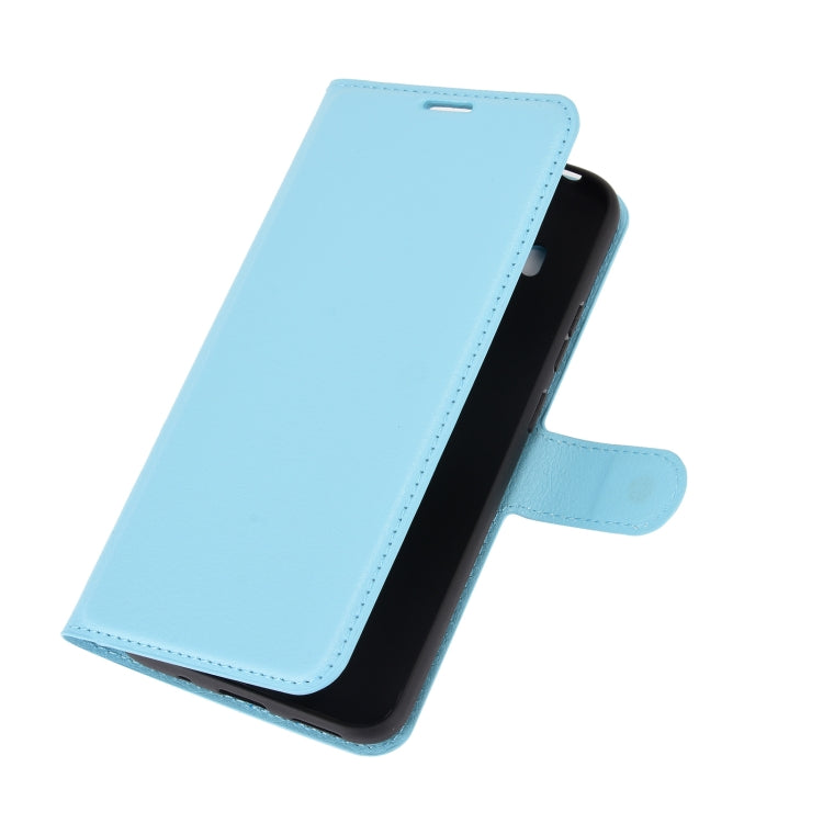 Para Nokia 5.4 Funda protectora con tapa horizontal con textura de litchi con soporte, ranuras para tarjetas y billetera (azul)